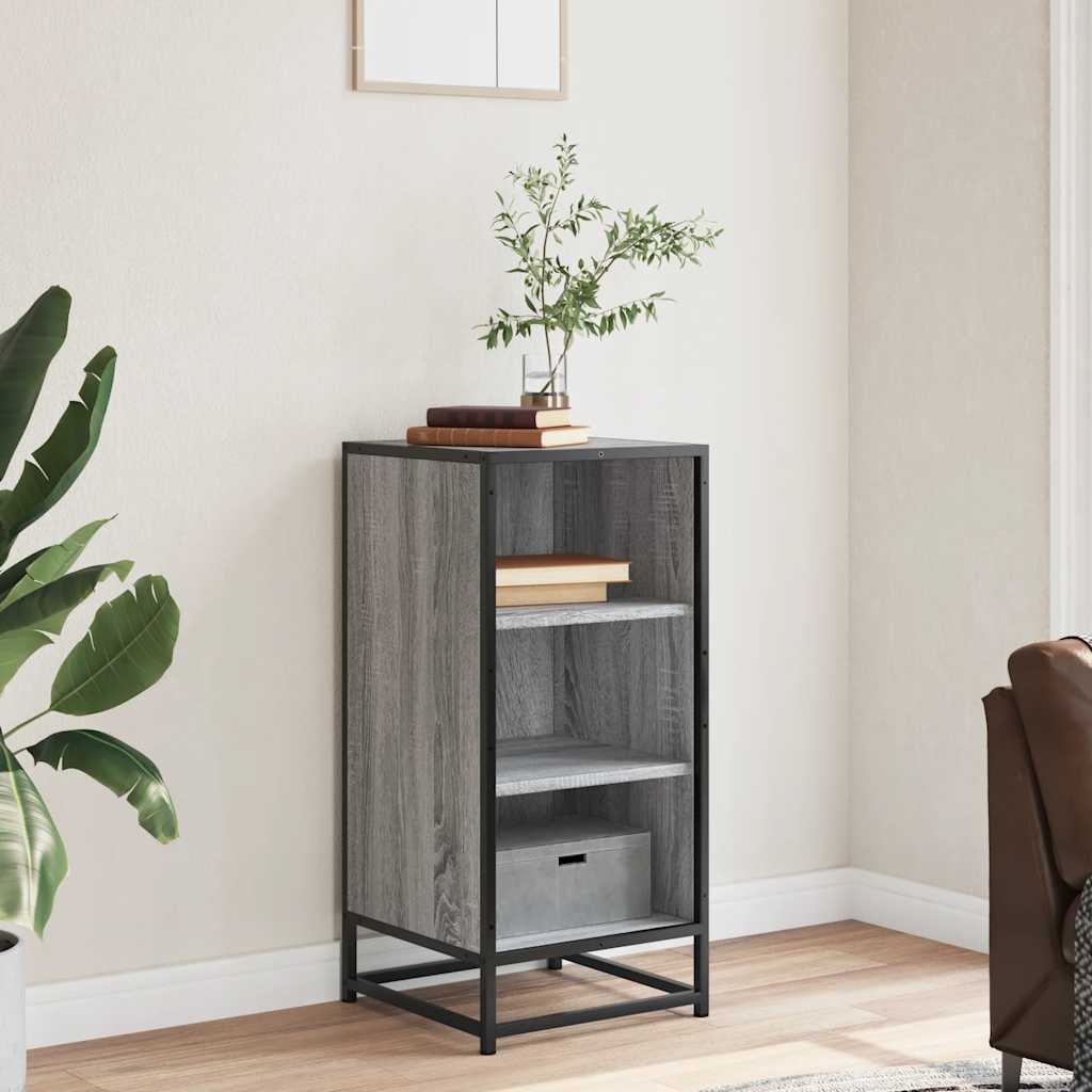 vidaXL Ραφιέρα Γκρι Sonoma 35,5x35x76 εκ. Επεξ. Ξύλο + Μέταλλο