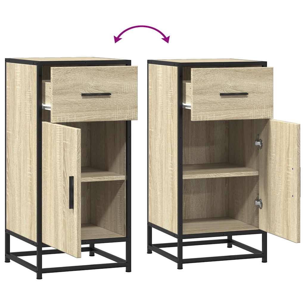 vidaXL Συρταριέρα Sonoma Δρυς 35,5x35x76 εκ. Επεξ. Ξύλο + Μέταλλο