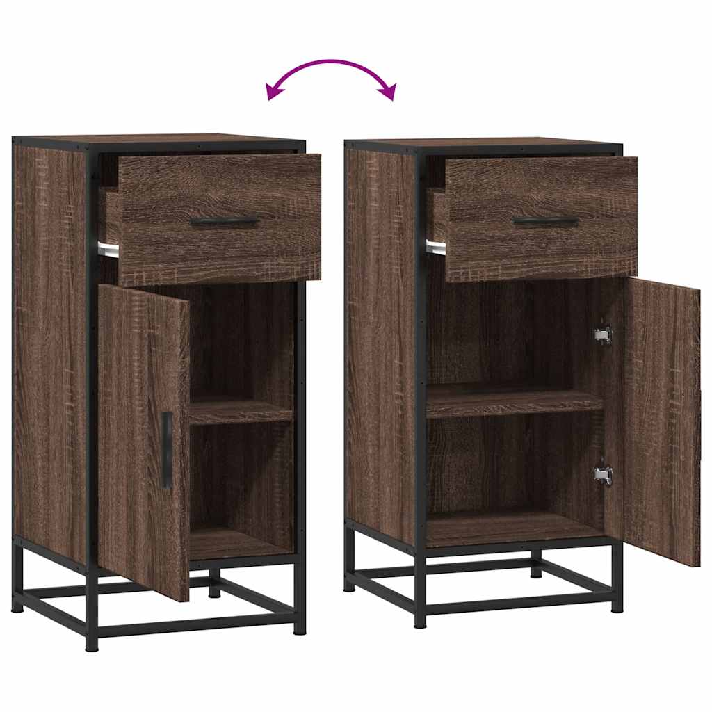 vidaXL Ραφιέρα Καφέ Δρυς 35,5x35x76 εκ. Επεξ. Ξύλο + Μέταλλο