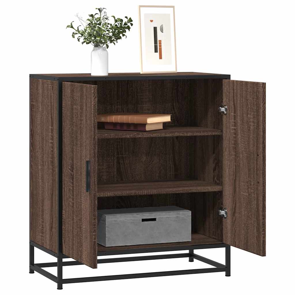 vidaXL Sideboard καφέ δρυς 68x35x76 cm Κατασκευασμένο ξύλο και μέταλλο