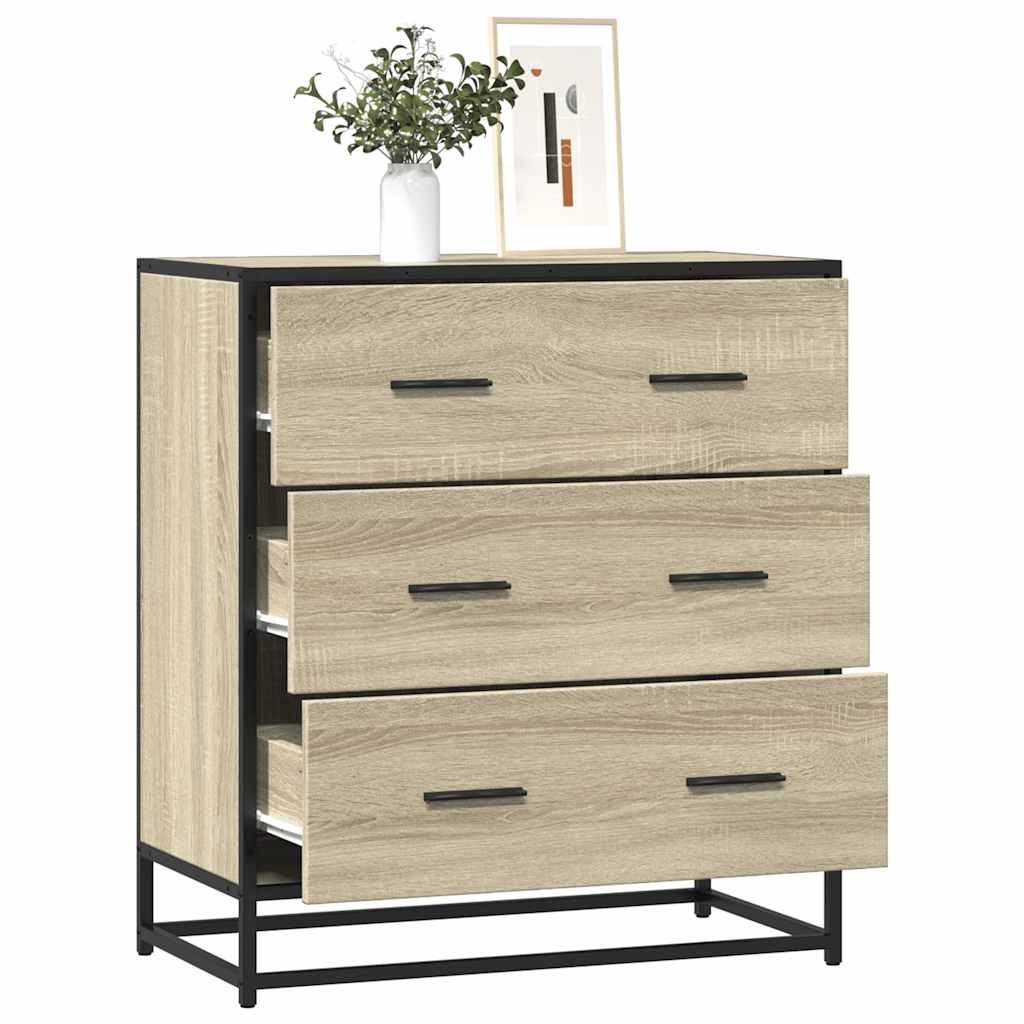 vidaXL Sideboard Sonoma Oak 68x35x76cm Κατασκευασμένο ξύλο και μέταλλο