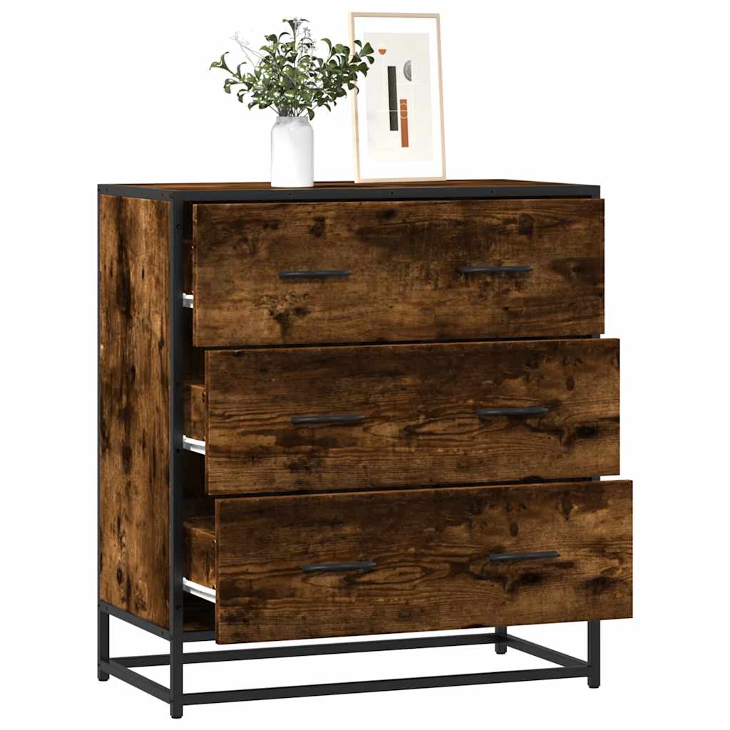 vidaXL Sideboard Καπνιστή βελανιδιά Κατασκευασμένο ξύλο και μέταλλο