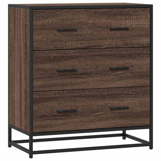 vidaXL Sideboard καφέ δρυς 68x35x76 cm Κατασκευασμένο ξύλο και μέταλλο