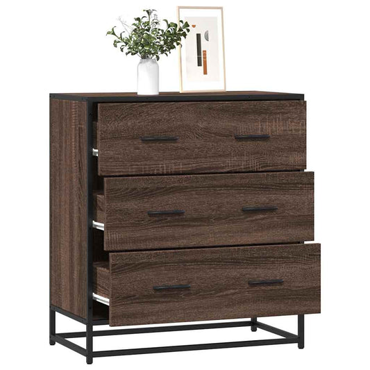 vidaXL Sideboard καφέ δρυς 68x35x76 cm Κατασκευασμένο ξύλο και μέταλλο