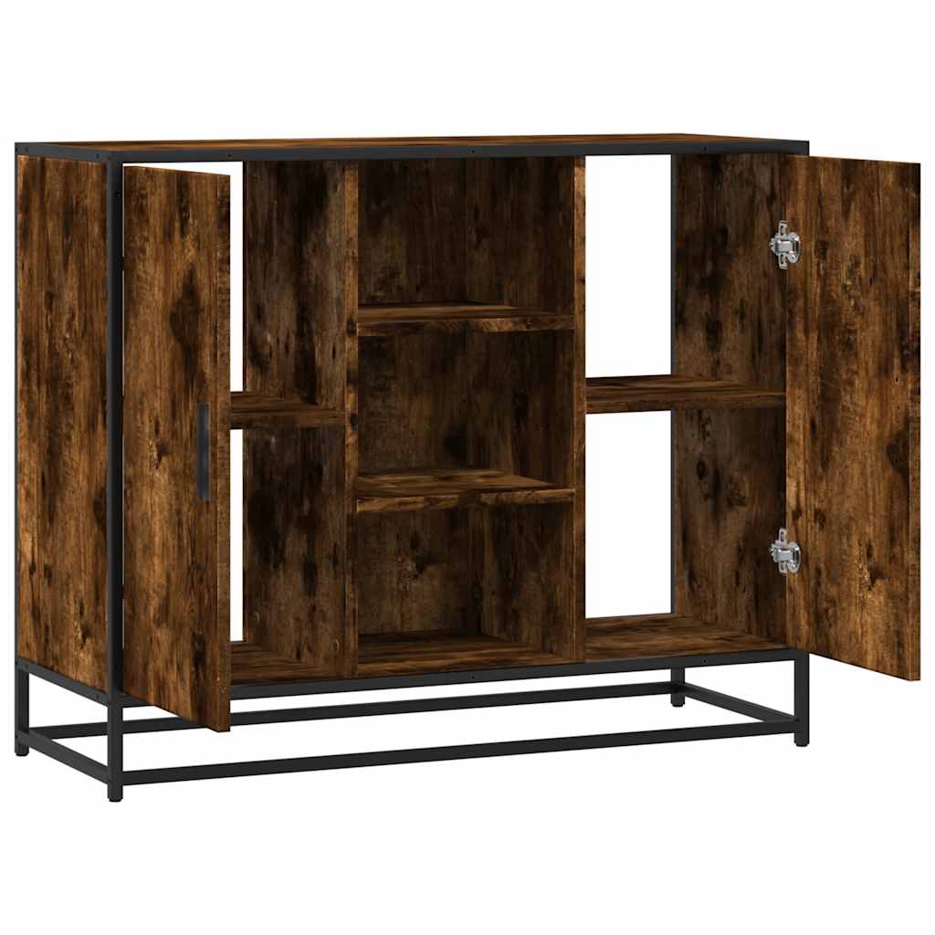 vidaXL Sideboard Καπνιστή δρυς 92x35x76 cm Κατασκευασμένο ξύλο