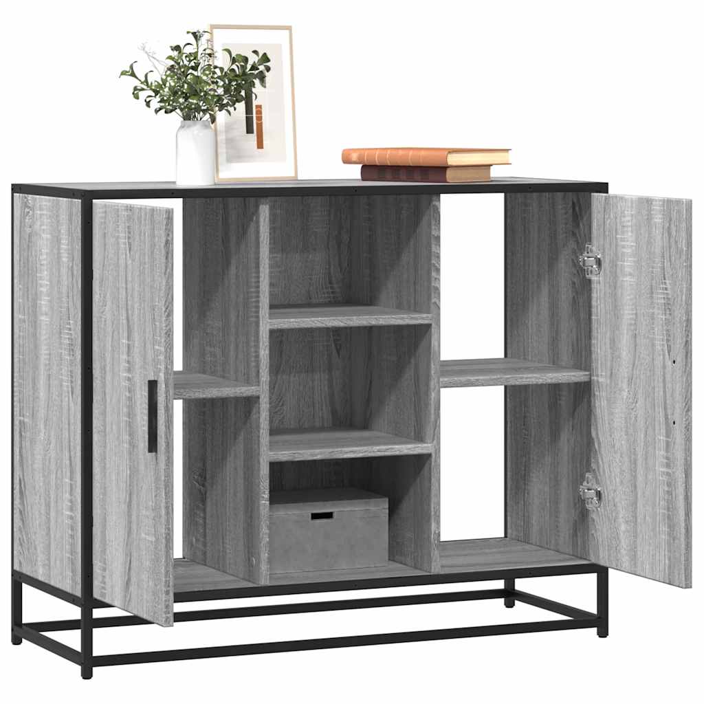 vidaXL Sideboard Γκρι Sonoma 92x35x76 cm Ξύλινο μηχανουργικό ξύλο