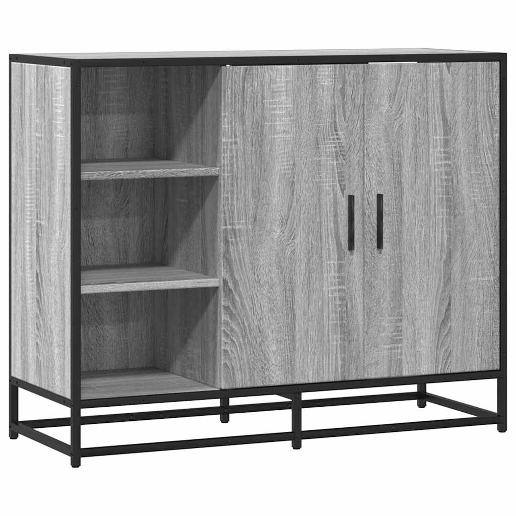vidaXL Sideboard Γκρι Sonoma 92x35x76 cm Ξύλινο μηχανουργικό ξύλο