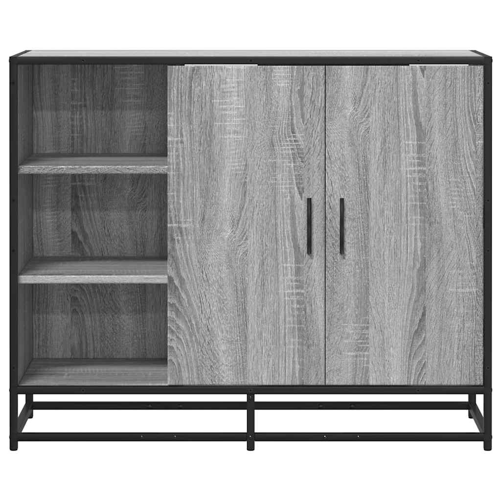 vidaXL Sideboard Γκρι Sonoma 92x35x76 cm Ξύλινο μηχανουργικό ξύλο