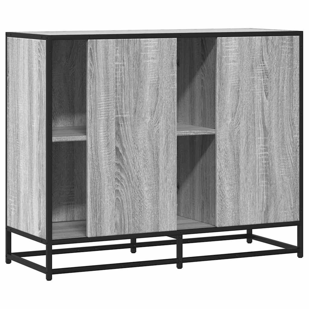 vidaXL Sideboard Γκρι Sonoma 92x35x76 cm Ξύλινο μηχανουργικό ξύλο