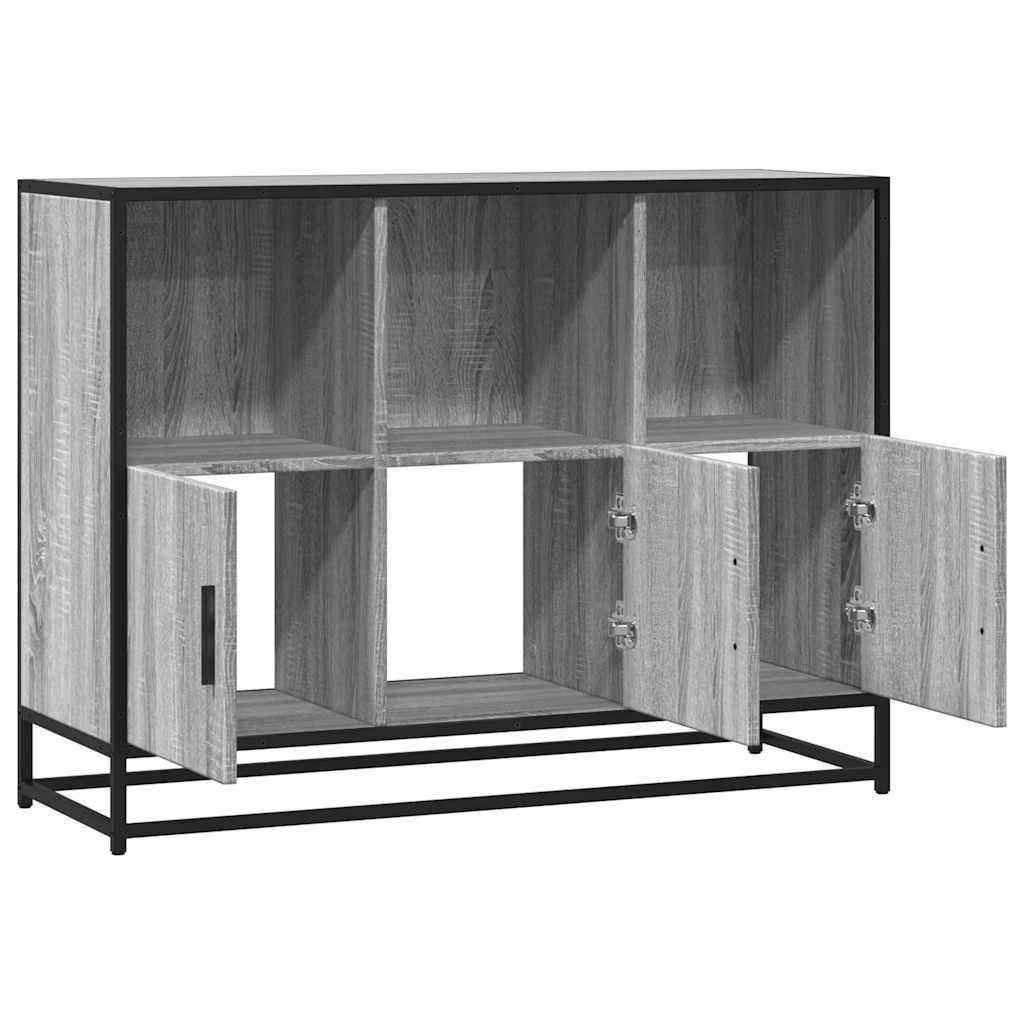 vidaXL Sideboard Γκρι Sonoma 100x35x76 cm Ξύλινο μηχανουργικό ξύλο