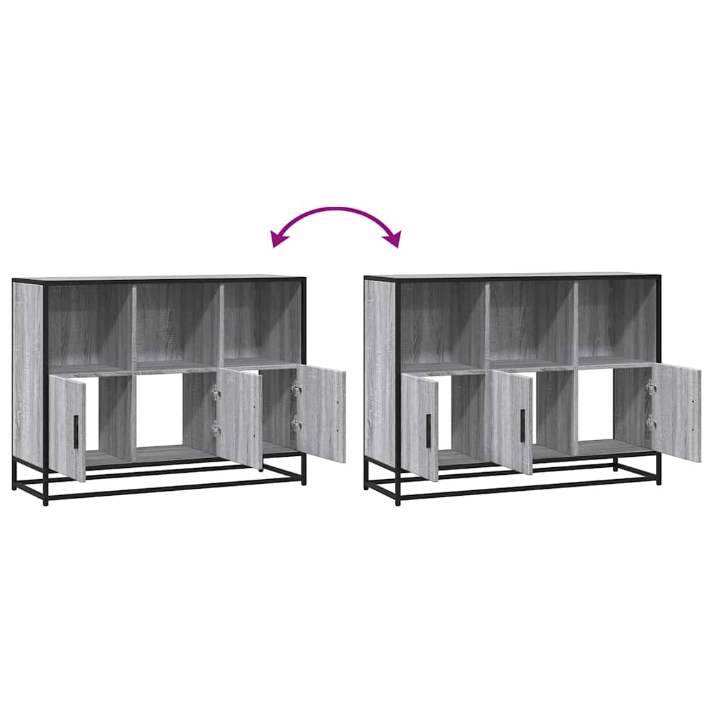 vidaXL Sideboard Γκρι Sonoma 100x35x76 cm Ξύλινο μηχανουργικό ξύλο
