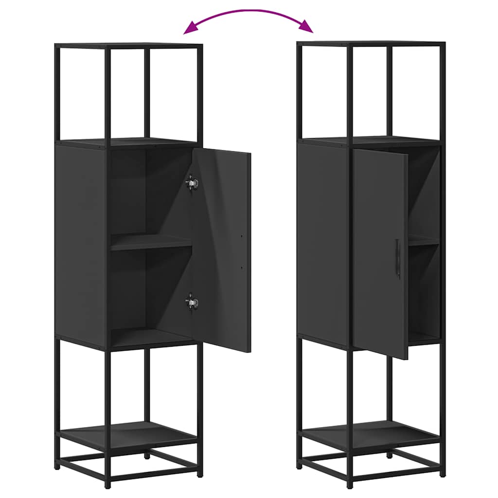 vidaXL Highboard Μαύρο 35,5x35x139 cm Κατασκευασμένο ξύλο και μέταλλο