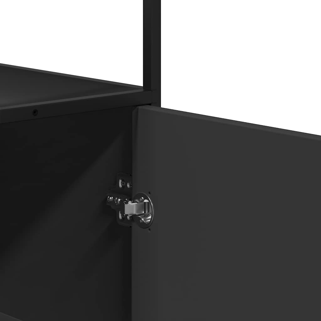 vidaXL Highboard Μαύρο 35,5x35x139 cm Κατασκευασμένο ξύλο και μέταλλο