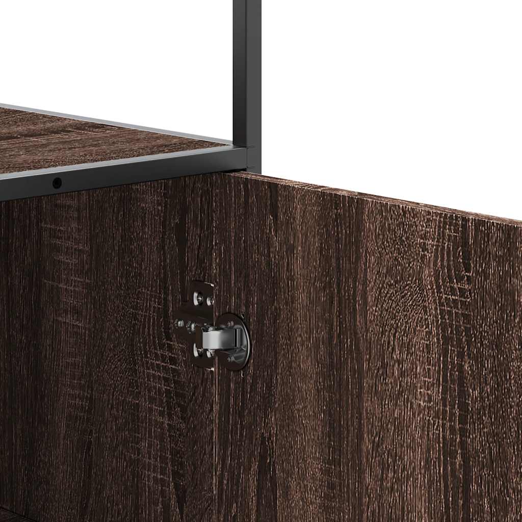 vidaXL Highboard καφέ δρυς Κατασκευασμένο ξύλο και μέταλλο