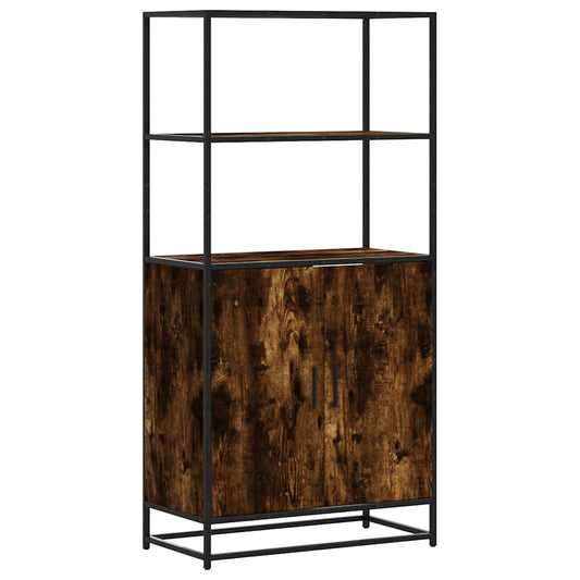 vidaXL Highboard Καπνιστή δρυς 68x35x139 cm Κατασκευασμένο ξύλο
