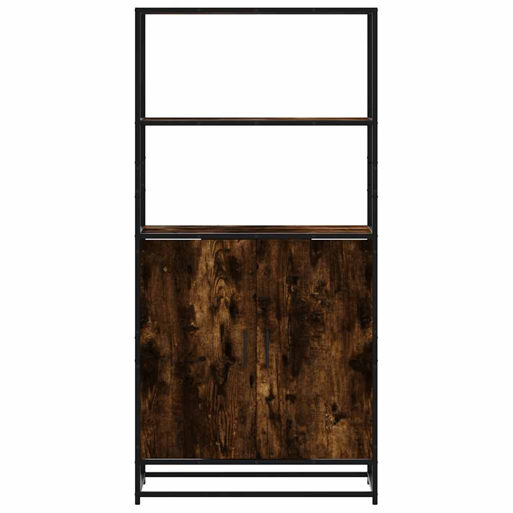 vidaXL Highboard Καπνιστή δρυς 68x35x139 cm Κατασκευασμένο ξύλο
