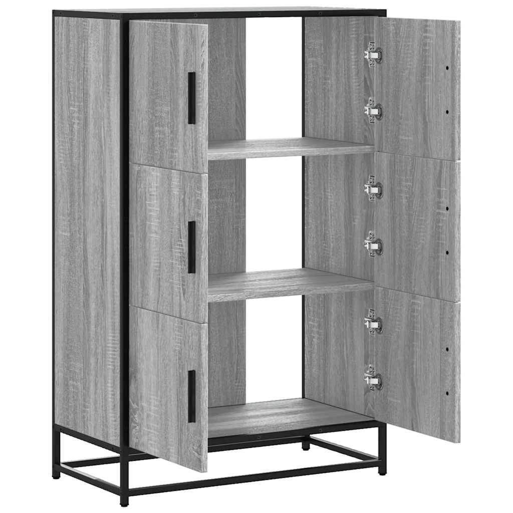 vidaXL Highboard Grey Sonoma Κατασκευασμένο ξύλο και μέταλλο