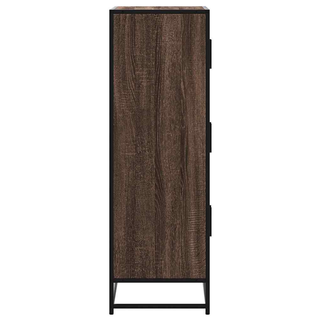 vidaXL Highboard καφέ δρυς Κατασκευασμένο ξύλο και μέταλλο