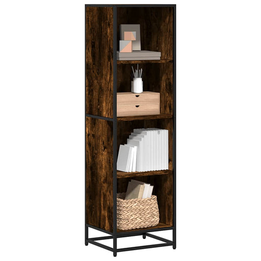 vidaXL Βιβλιοθήκη Καπνιστή Δρυς 40x35x139 εκ. από Επεξεργασμένο Ξύλο