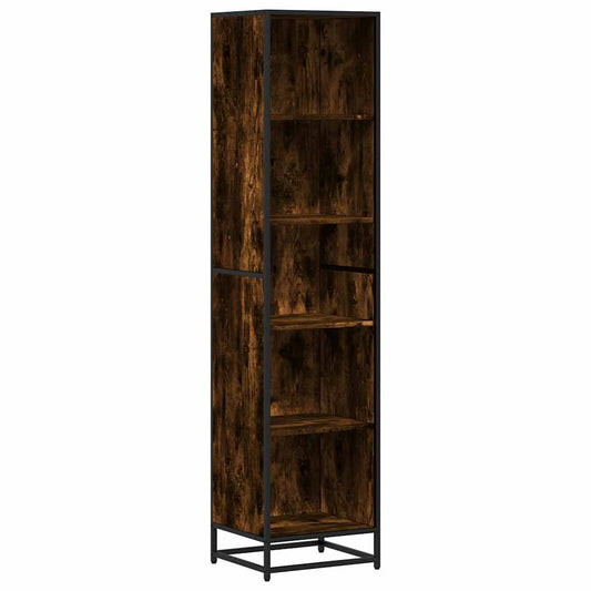 vidaXL Βιβλιοθήκη Καπνιστή Δρυς 40x35x170,5 εκ. από Επεξεργασμένο Ξύλο