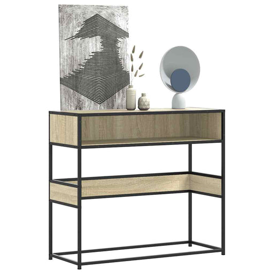 vidaXL Τραπέζι Κονσόλα Sonoma Δρυς 90x35x80 εκ. Επεξεργασμένο Ξύλο
