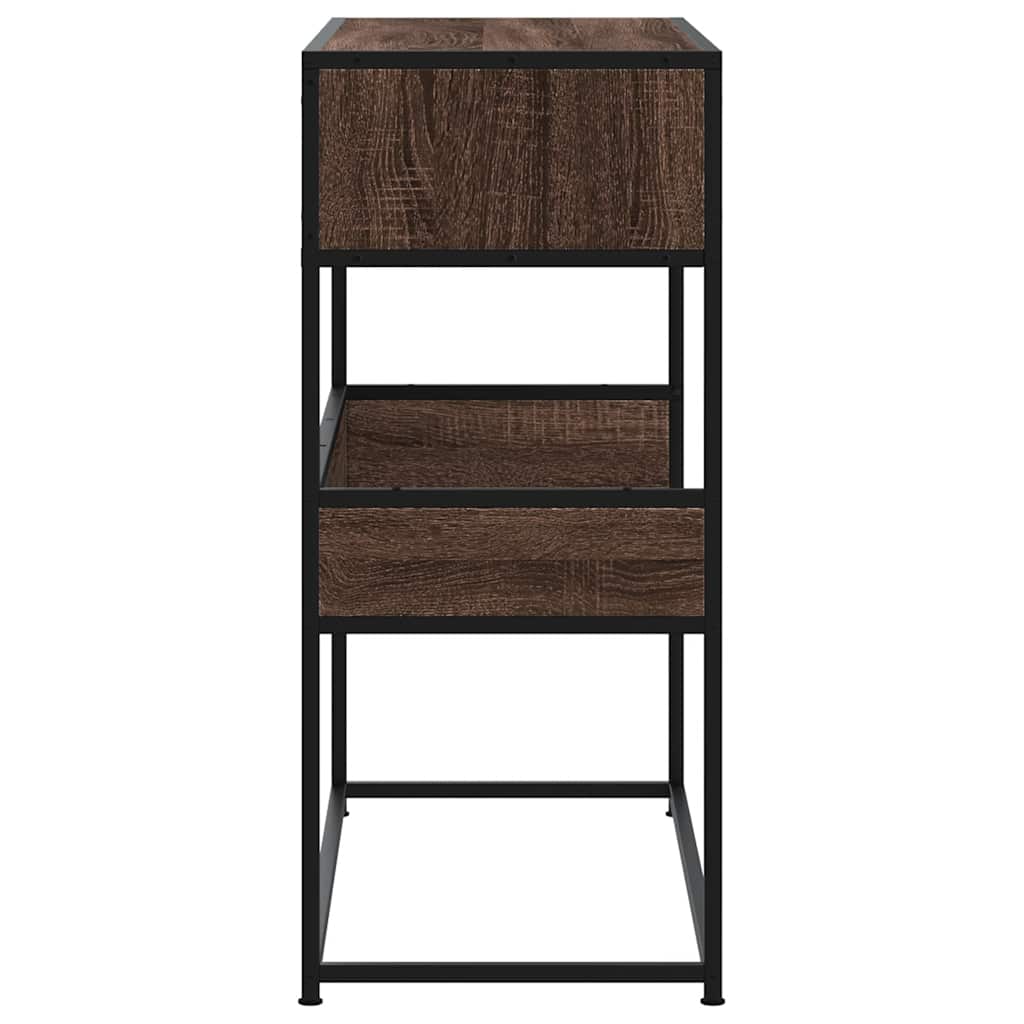 vidaXL Τραπέζι Κονσόλα Καφέ Δρυς 90x35x80 εκ. Επεξεργασμένο Ξύλο