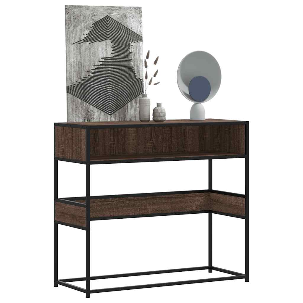 vidaXL Τραπέζι Κονσόλα Καφέ Δρυς 90x35x80 εκ. Επεξεργασμένο Ξύλο