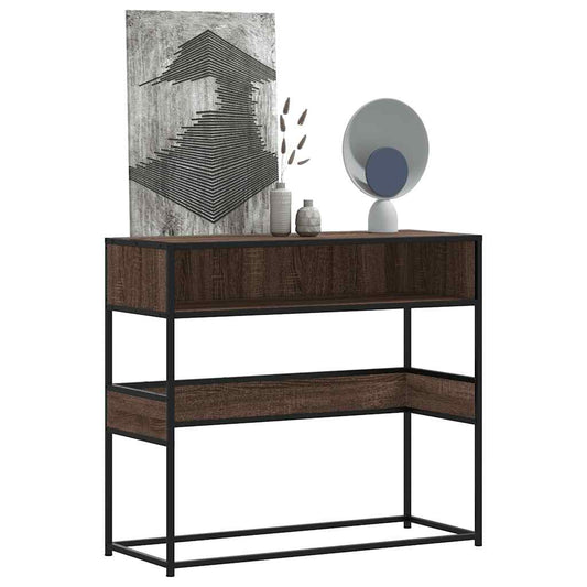 vidaXL Τραπέζι Κονσόλα Καφέ Δρυς 90x35x80 εκ. Επεξεργασμένο Ξύλο