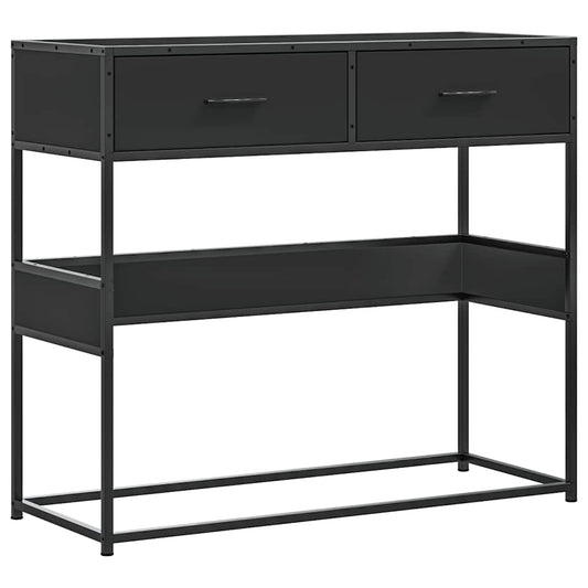 vidaXL Τραπέζι Κονσόλα Μαύρο 90x35x80 εκ. Επεξεργασμένο Ξύλο