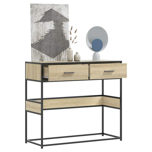 vidaXL Τραπέζι Κονσόλα Sonoma Δρυς 90x35x80 εκ. Επεξεργασμένο Ξύλο