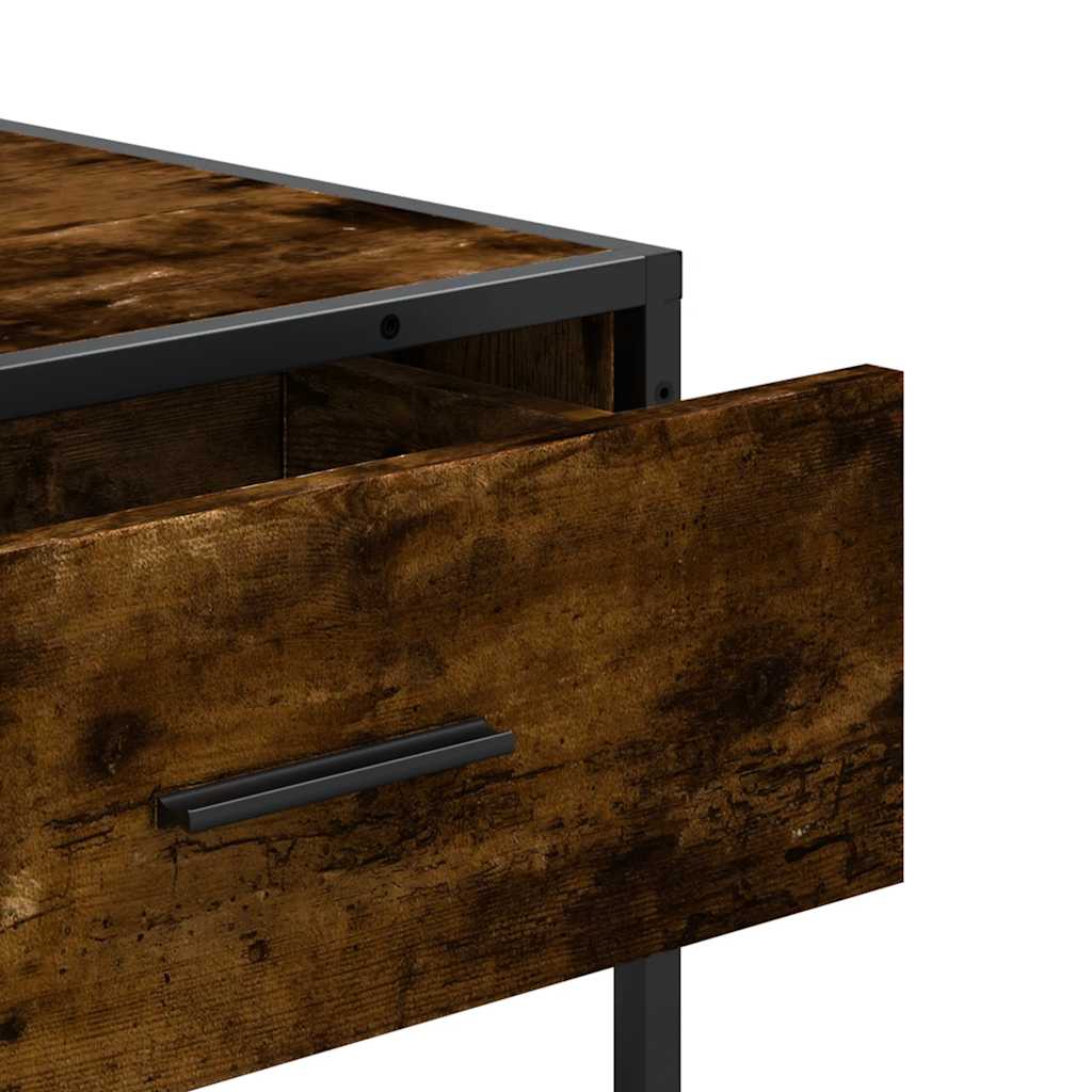 vidaXL Τραπέζι Κονσόλα Καπνιστή Δρυς 90x35x80 εκ. Επεξεργασμένο Ξύλο