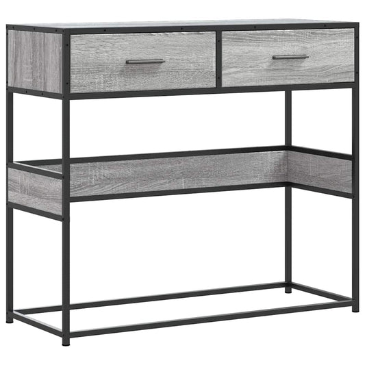 vidaXL Τραπέζι κονσόλας Γκρίζο Σονόμα 90x35x80 cm Ξύλινη κατασκευή