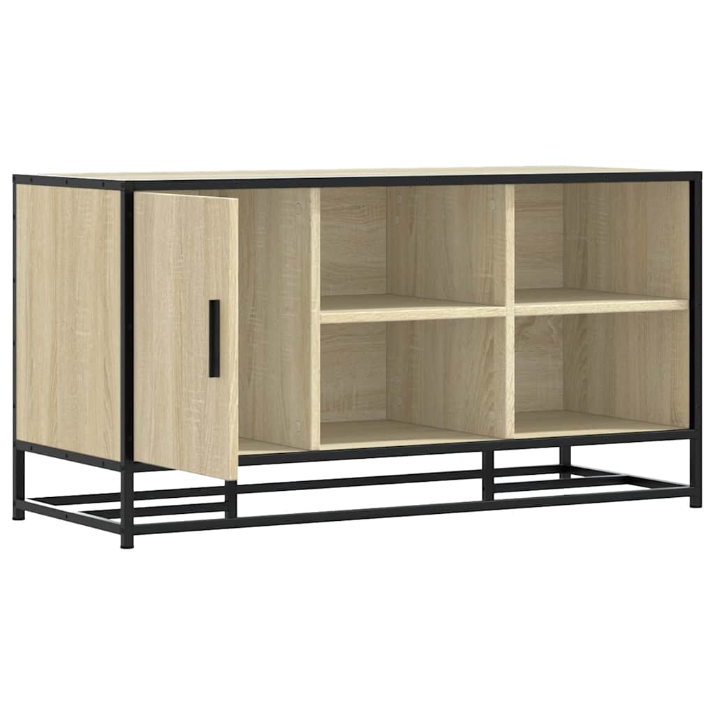 Πάγκος παπουτσιών vidaXL Sonoma Oak Κατασκευασμένο ξύλο και μέταλλο