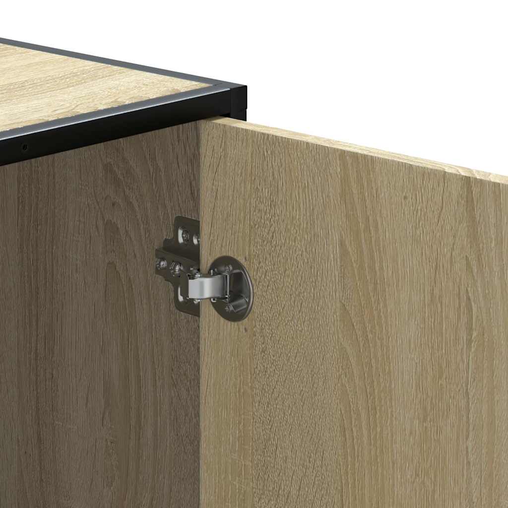 Πάγκος παπουτσιών vidaXL Sonoma Oak Κατασκευασμένο ξύλο και μέταλλο