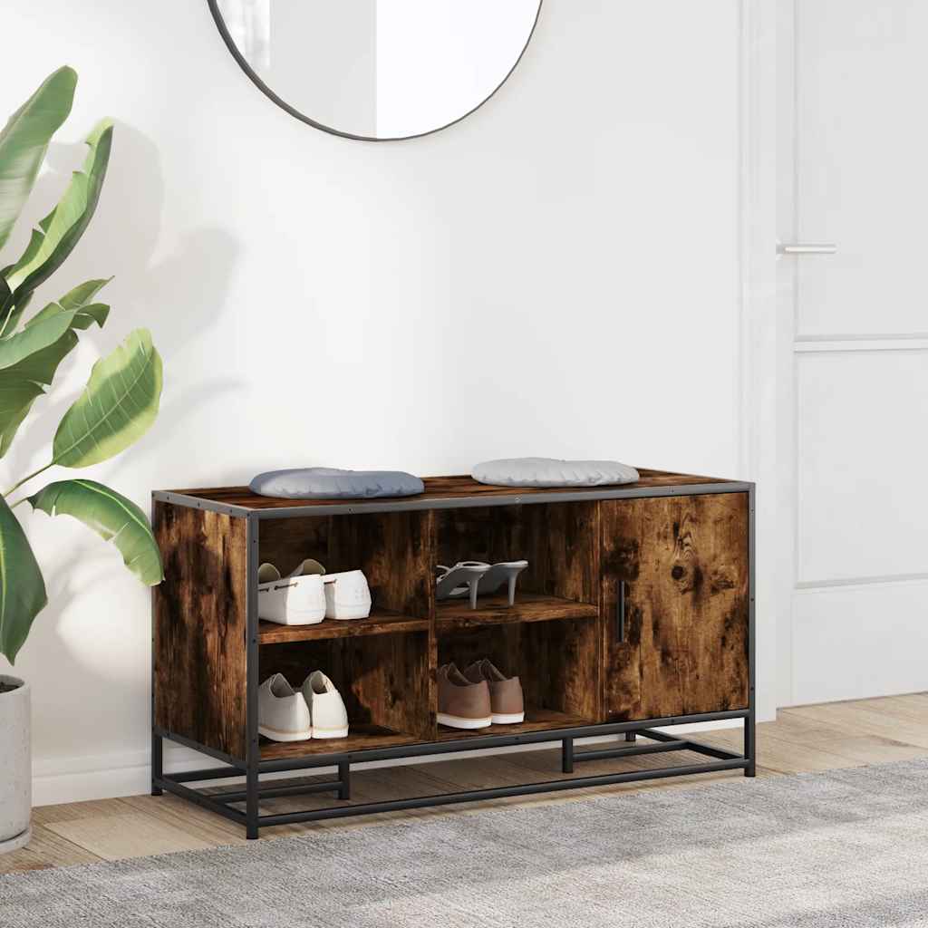 Πάγκος παπουτσιών vidaXL Καπνιστή βελανιδιά 100x40x53,5 cm