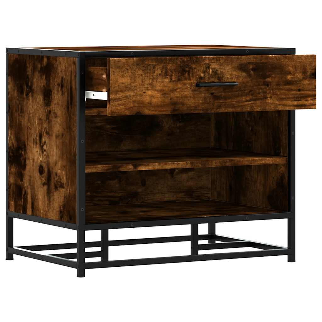 vidaXL Πάγκος παπουτσιών Δρυς Καπνιστό 60x40x53,5cm Επεξεργασμένο ξύλο