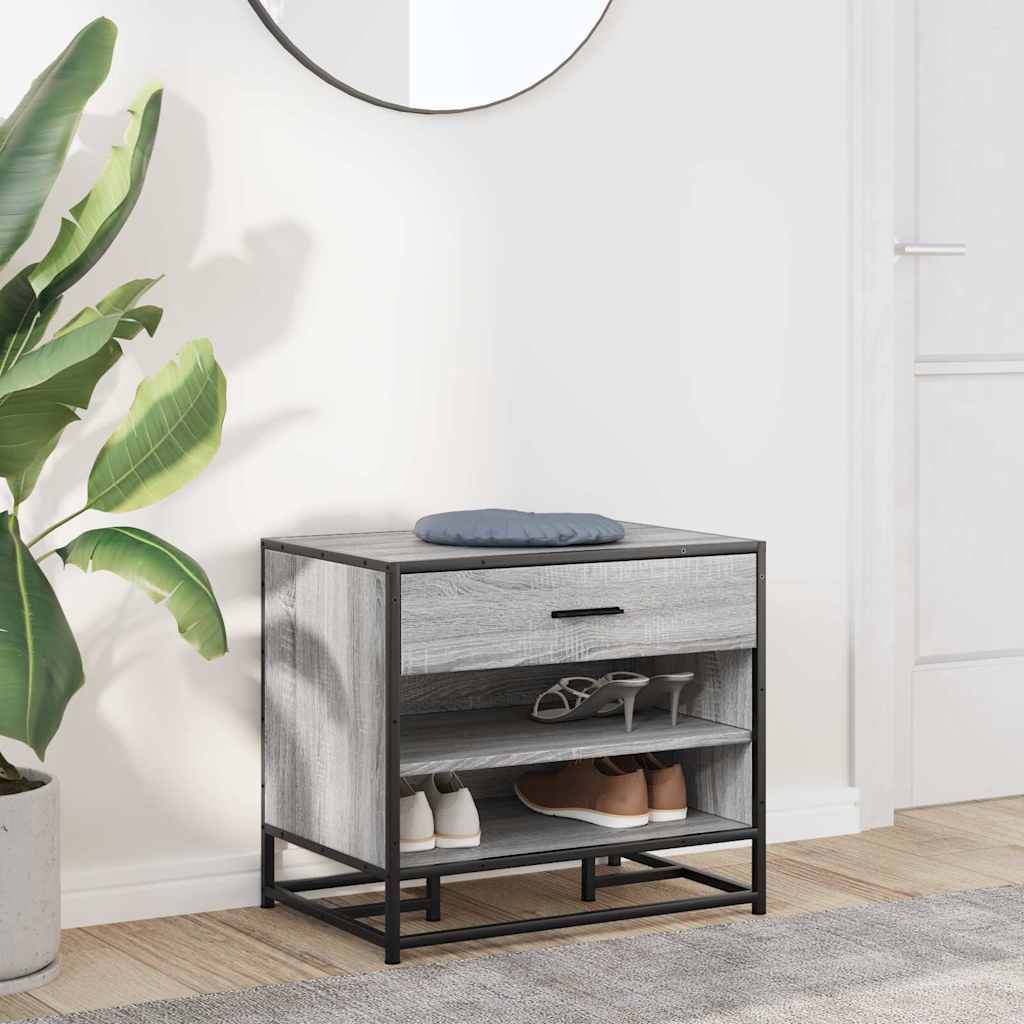 Πάγκος παπουτσιών vidaXL Γκρι Sonoma 60x40x53,5 cm