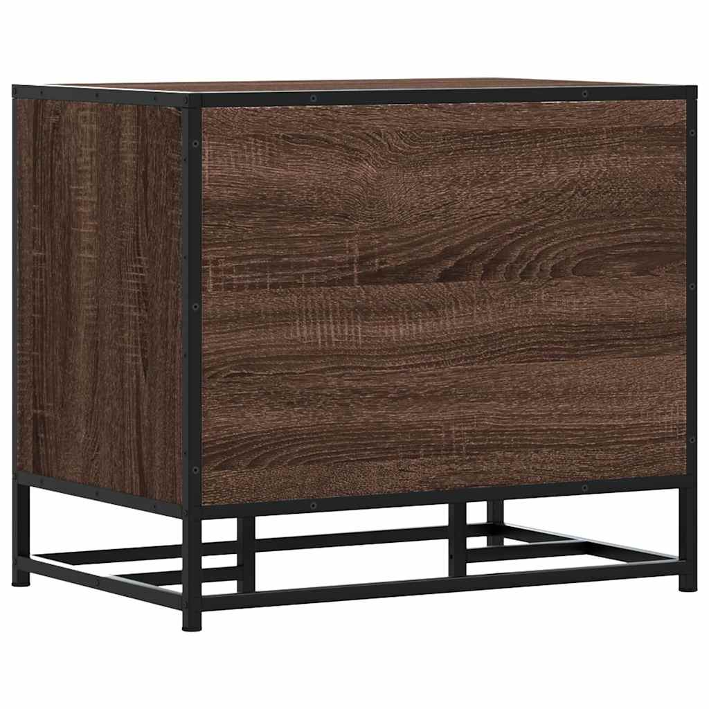 vidaXL Παγκάκι παπουτσιών καφέ δρυς 60x40x53,5 cm