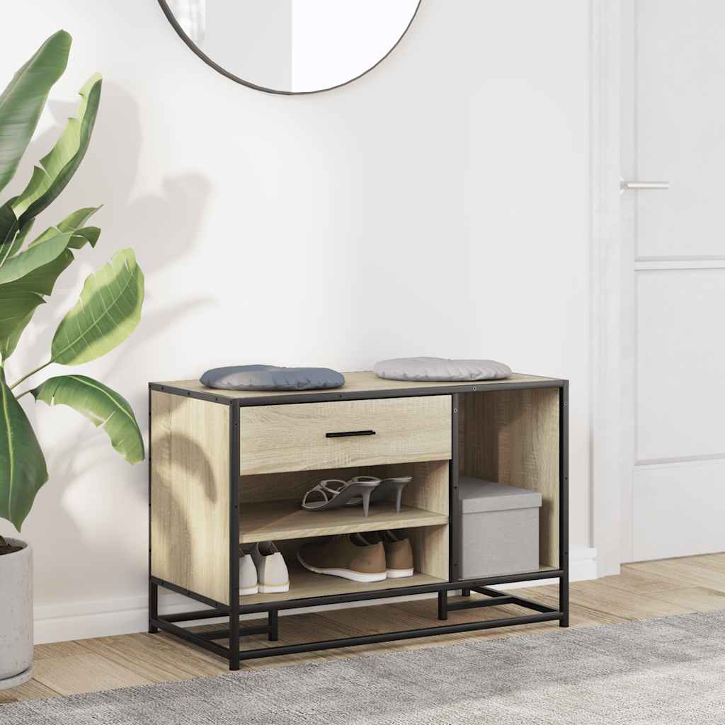 Πάγκος παπουτσιών vidaXL Sonoma Oak 80x40x53,5 cm