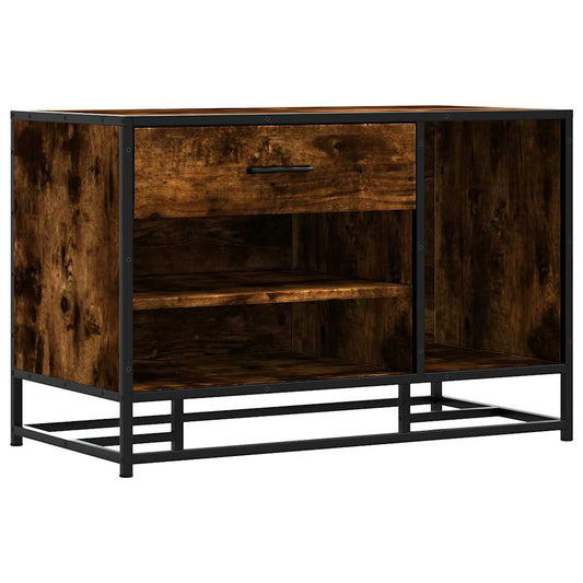 Πάγκος παπουτσιών vidaXL Καπνιστή βελανιδιά 80x40x53,5 cm