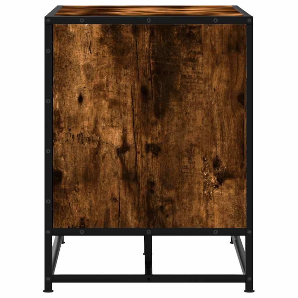 Πάγκος παπουτσιών vidaXL Καπνιστή βελανιδιά 80x40x53,5 cm