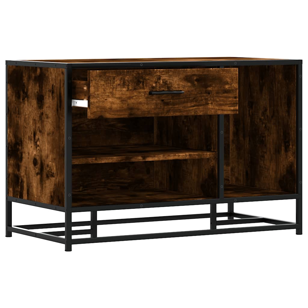 Πάγκος παπουτσιών vidaXL Καπνιστή βελανιδιά 80x40x53,5 cm