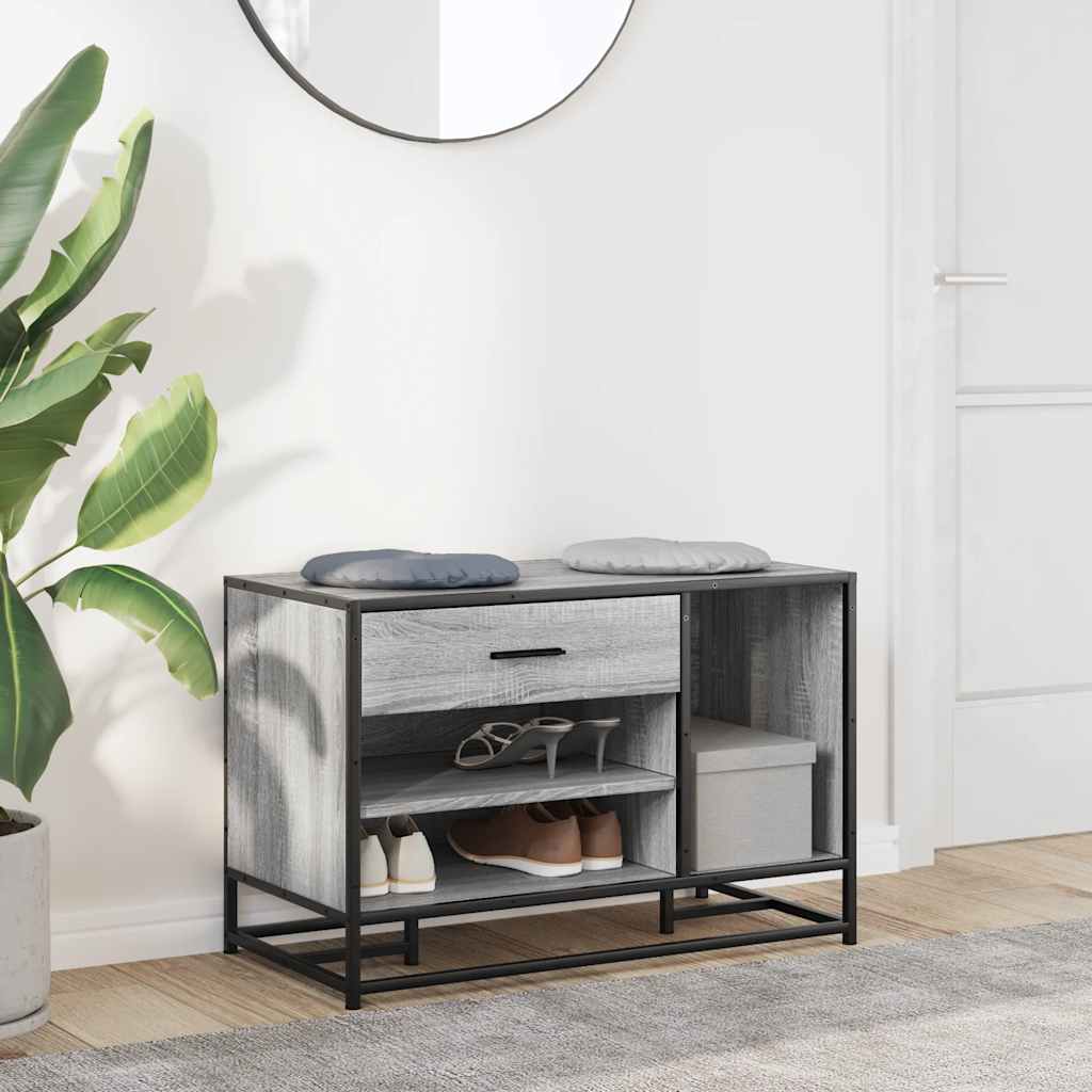 Πάγκος παπουτσιών vidaXL Γκρι Sonoma 80x40x53,5 cm