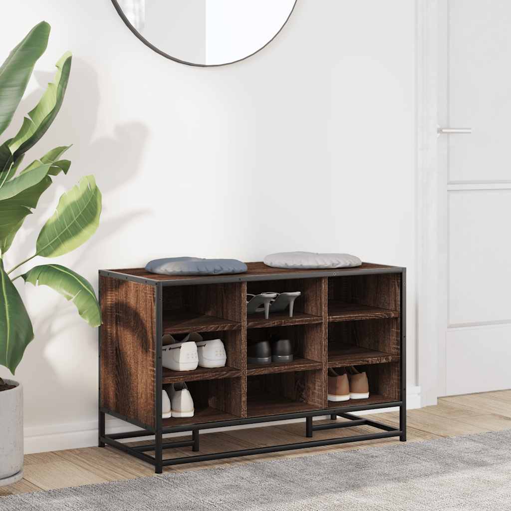Πάγκος παπουτσιών vidaXL καφέ δρυς 84x40x53,5 cm