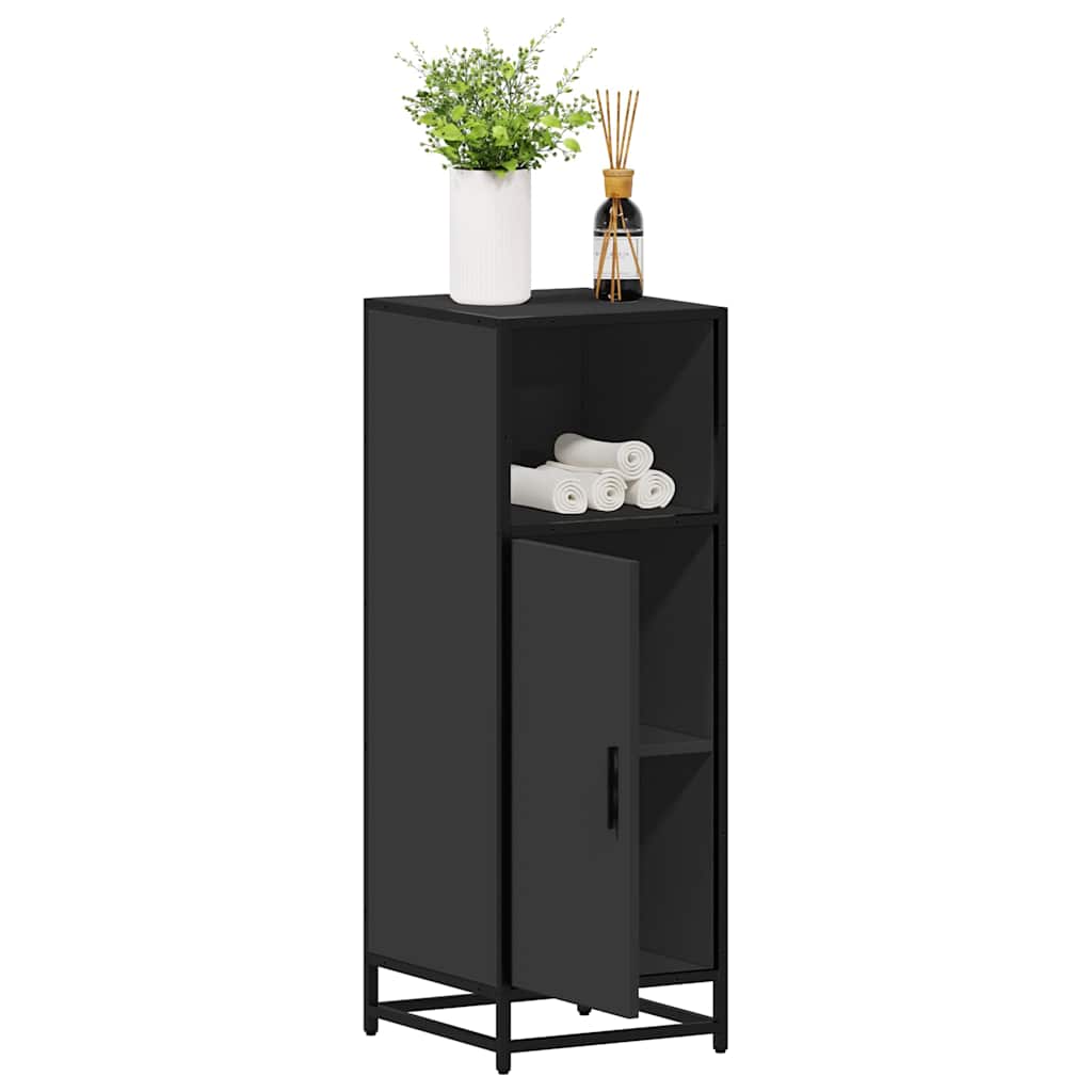 vidaXL Ντουλάπι μπάνιου Μαύρο 35x37,5x100 cm Ξύλινη κατασκευή