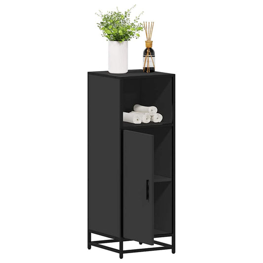 vidaXL Ντουλάπι μπάνιου Μαύρο 35x37,5x100 cm Ξύλινη κατασκευή