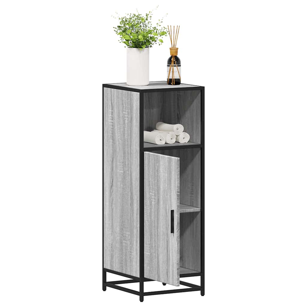 vidaXL Ντουλάπι μπάνιου Γκρι Sonoma 35x37,5x100 cm