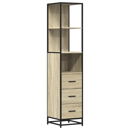 vidaXL Ντουλάπι μπάνιου Sonoma Oak 35x37,5x166 cm Κατασκευασμένο ξύλο