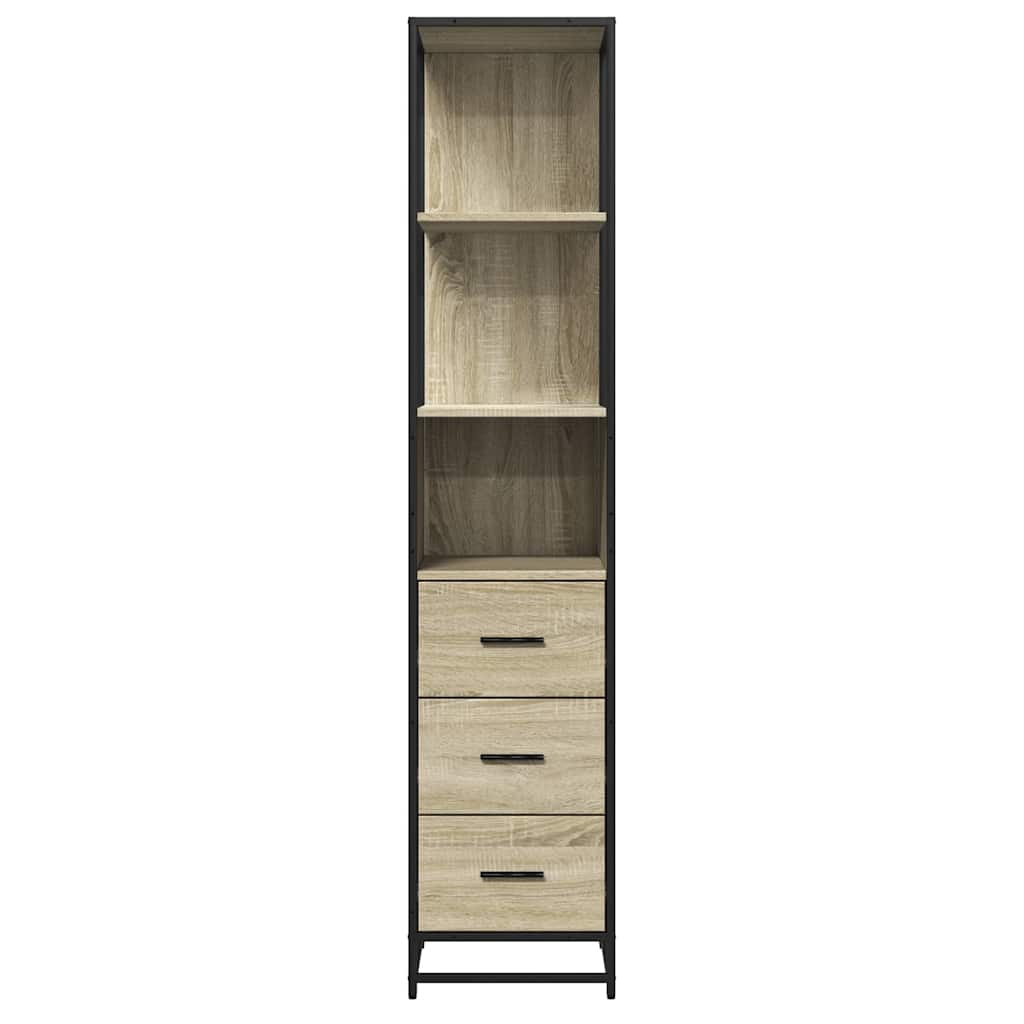 vidaXL Ντουλάπι μπάνιου Sonoma Oak 35x37,5x166 cm Κατασκευασμένο ξύλο