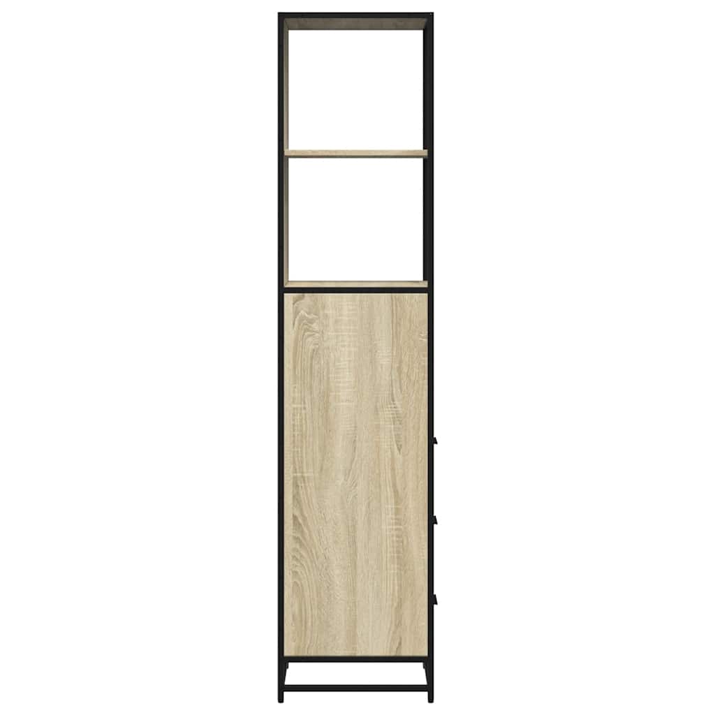 vidaXL Ντουλάπι μπάνιου Sonoma Oak 35x37,5x166 cm Κατασκευασμένο ξύλο